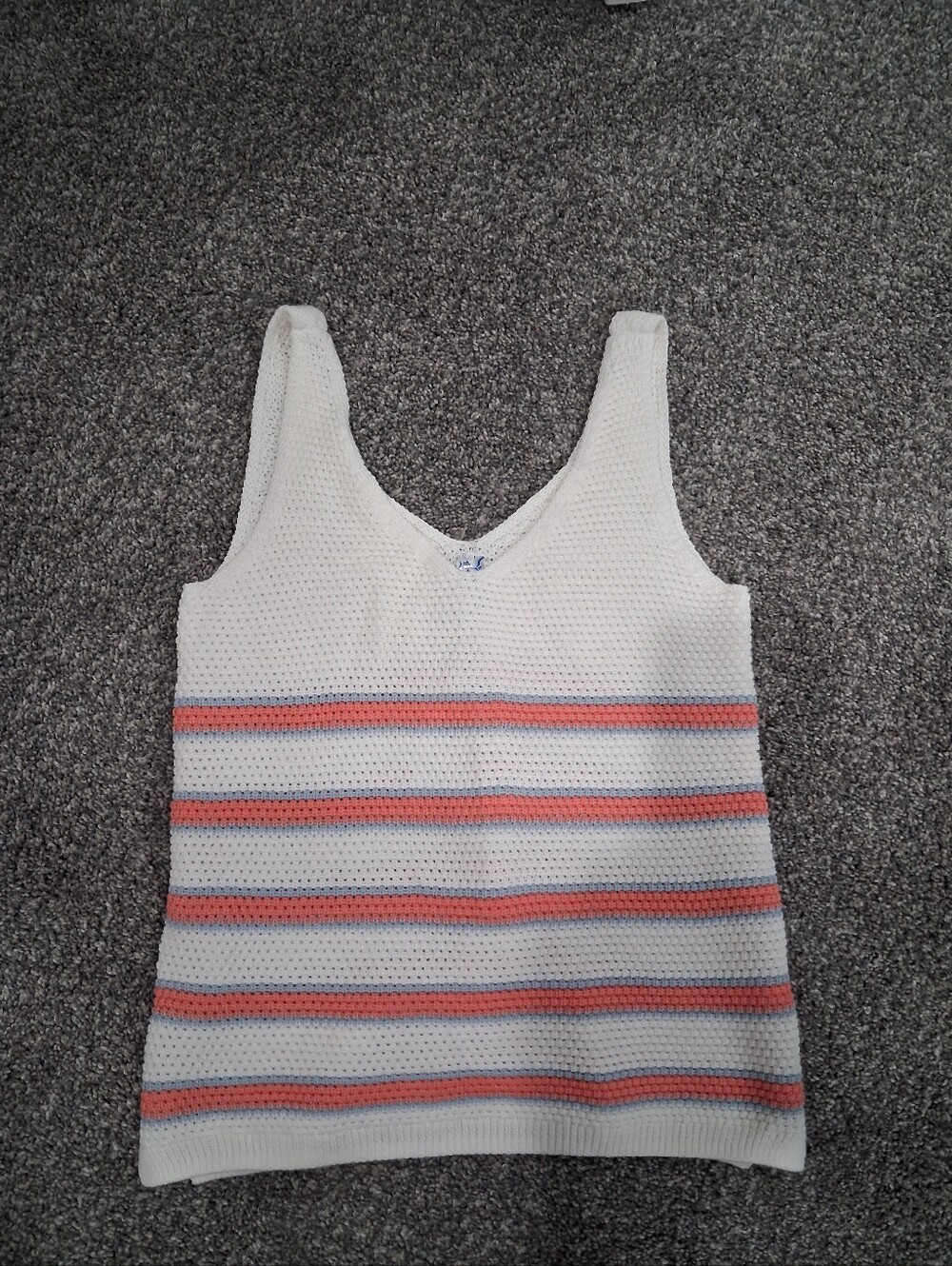 Southern Tide Classic White With Alli Stripe V Neck Tank Sweater Size XS NWT